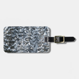Snow Fir Tree Texture Luggage Tag