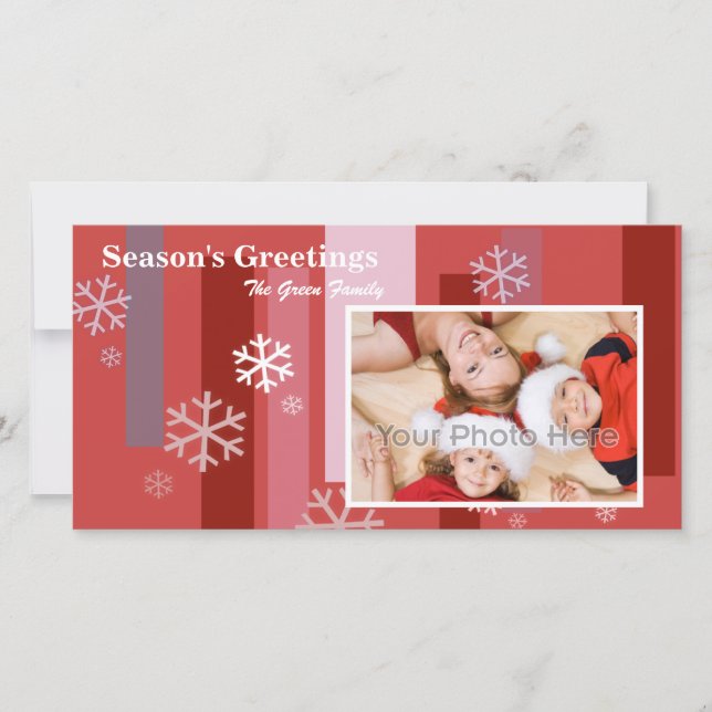 Snow Flake Christmas Photocard Holiday Card (Front)