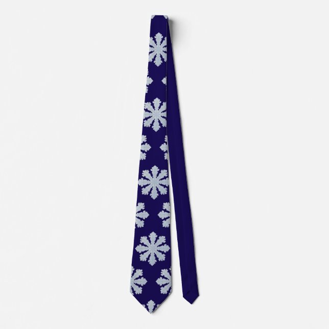 Snow flake dark blue neck tie (Front)