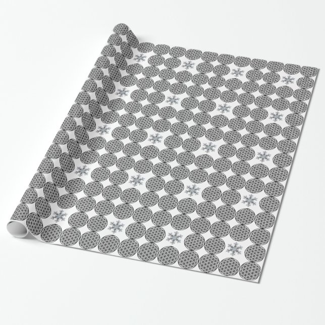 Snow flake - flower of life wrapping paper (Unrolled)