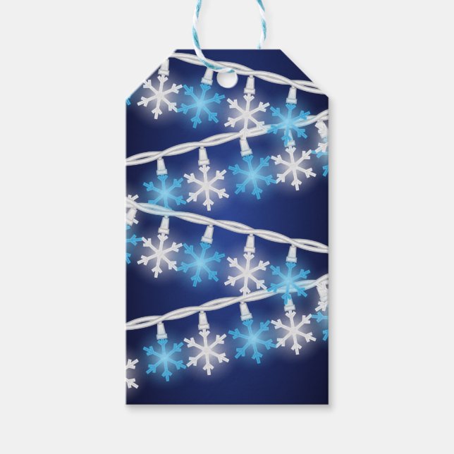Snow Flake Lights Gift Tags (Front)
