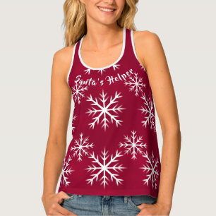 snow flake pattern- North Pole design, cranberry Tank Top