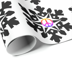 Snow flake - peace on earth wrapping paper
