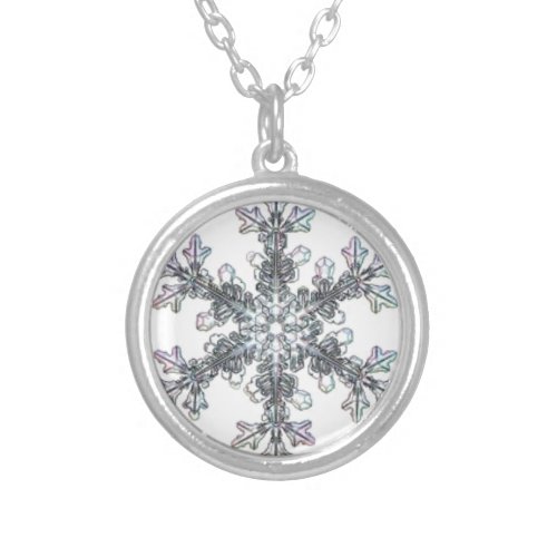 Snow flake silver plated necklace