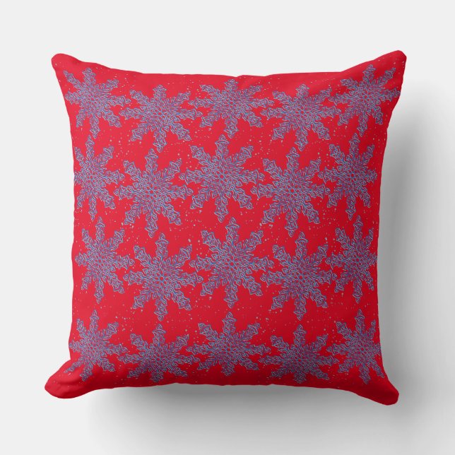 Snow Flake Throw Pillow (Front)
