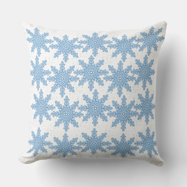 Snow Flake Throw Pillow (Front)