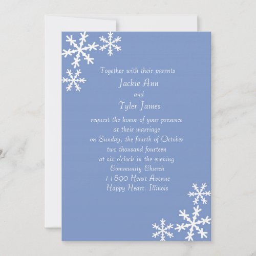 Snow Flake Wedding Invitation