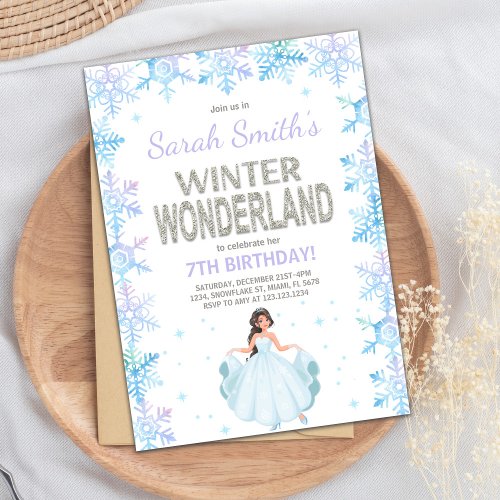 Snow flake Winter Wonderland Invitation