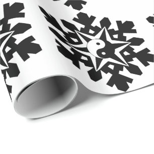 Snow flake - yin yang wrapping paper