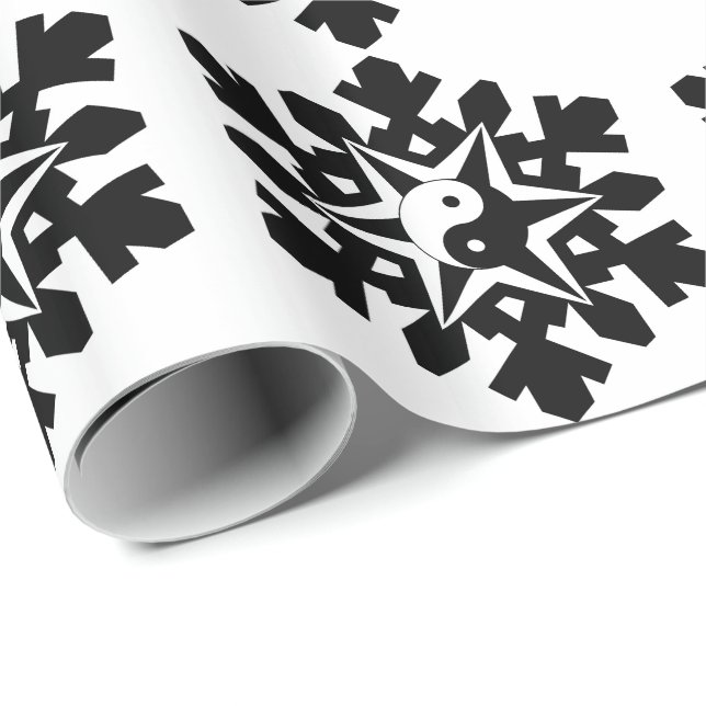 Snow flake - yin yang wrapping paper (Roll Corner)