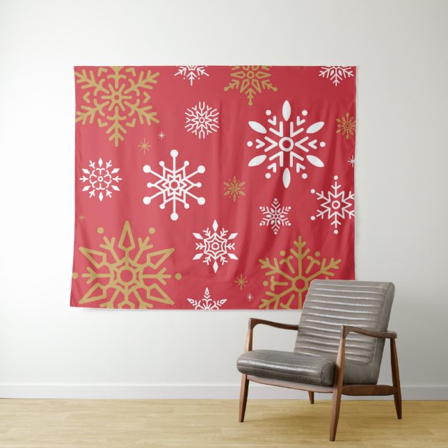 Snow Flakes 16 Tapestry (In Situ (Horizontal))