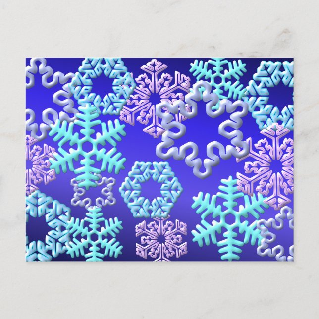 Snow Flakes 3D Pattern Design2 Postcard (Front)
