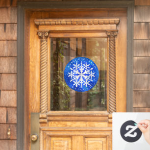 Snow Flakes Blue White Window Cling
