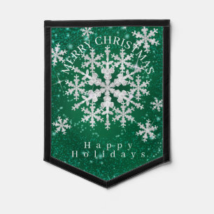 Snow Flakes Green Pennant