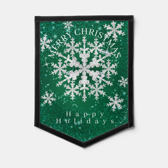 Snow Flakes Green Pennant (Front)
