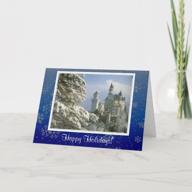Snow Flakes Happy Holidays Photo Card