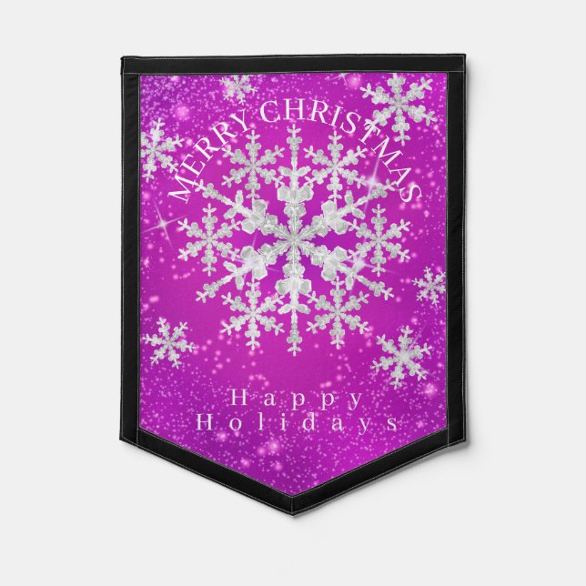 Snow Flakes Magenta Pennant (Front)