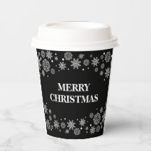 snow flakes Merry Christmas Paper Cups