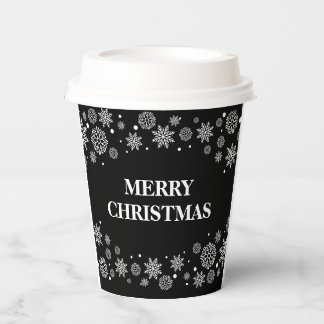 snow flakes Merry Christmas Paper Cups