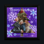 Snow Flakes Merry Christmas Purple Gift Box<br><div class="desc">Romantic,  dreamy and beautiful snow flakes design.</div>
