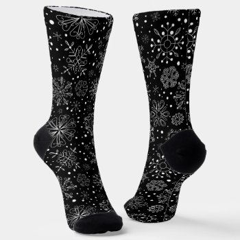 Snow Flakes On Socks by WhitewavesChristmas at Zazzle
