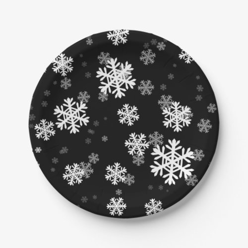 Snow flakes paper plates