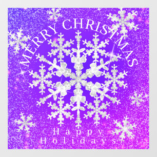 Snow Flakes Purple Pink Window Cling