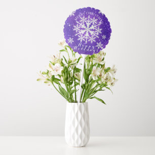 Snow Flakes Purple White Balloon