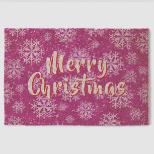 Snow Flakes Red Fiber Doormat