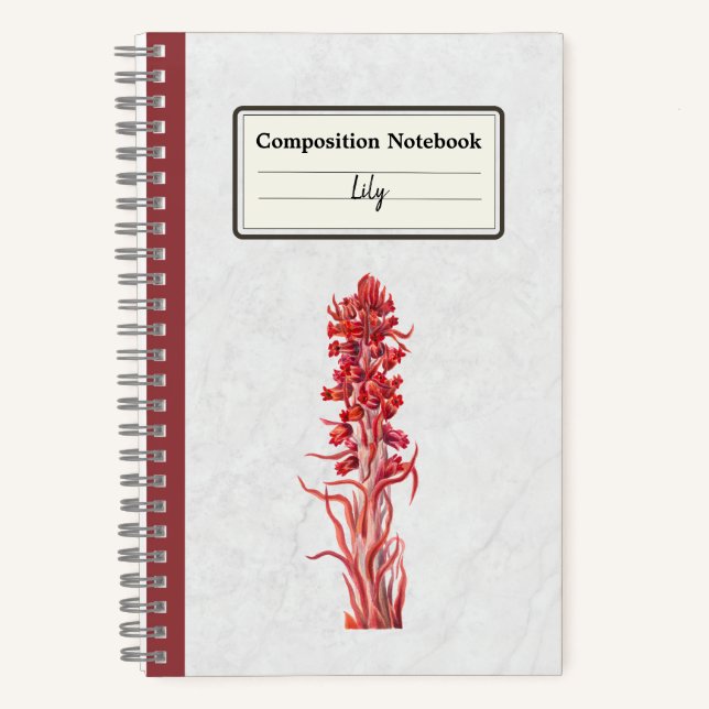 Snow Flower Personalized Composition Notebook (Front)