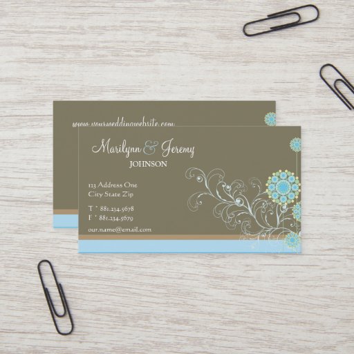 Customizable Snow Flower Swirls Blue Custom Profile Card / Business Card