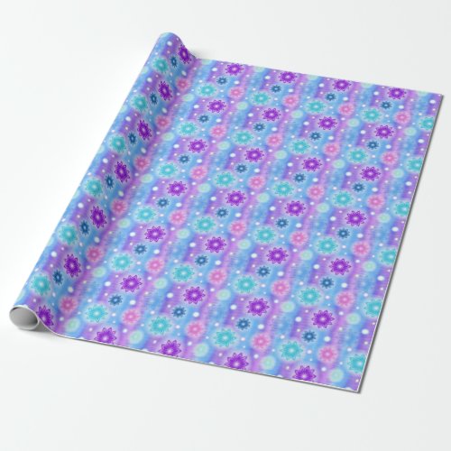 snow flowers wrapping paper