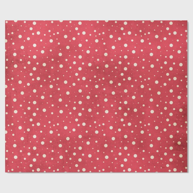 Snow Flurries on Red Wrapping Paper (Flat)