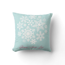 Snow Flurries (Personalized) Square Pillow