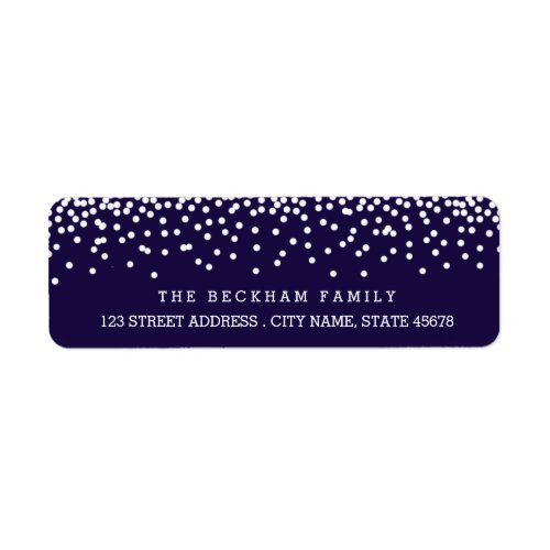 Snow Flurry Holiday Return Adress Labels  Navy