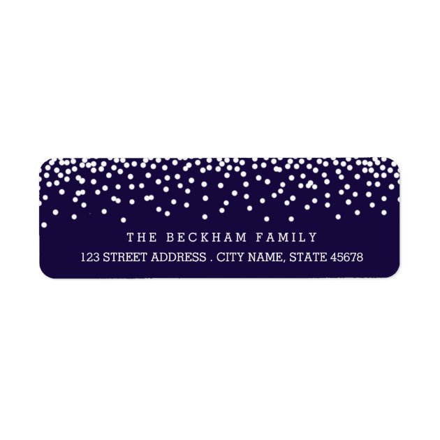 Snow Flurry Holiday Return Adress Labels / Navy