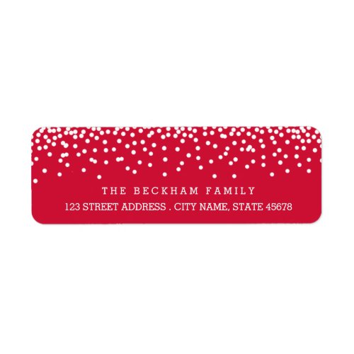 Snow Flurry Holiday Return Adress Labels  Red