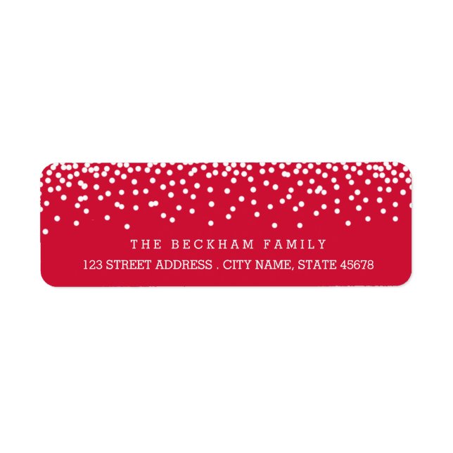 Snow Flurry Holiday Return Adress Labels / Red (Front)