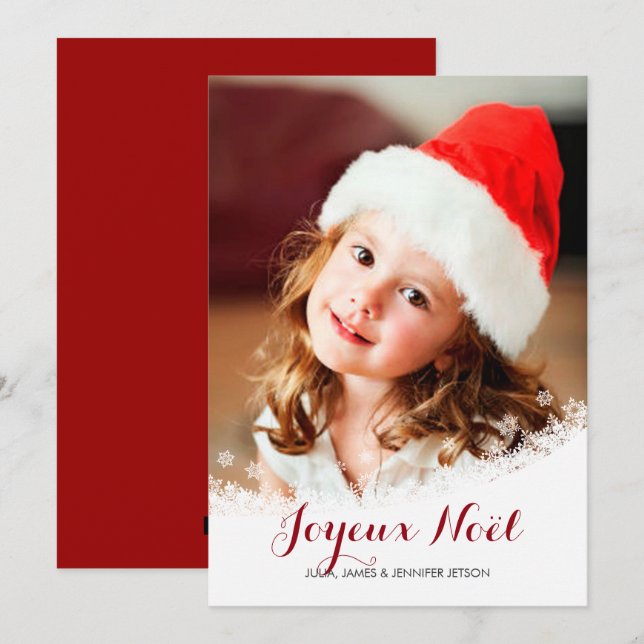 Snow Flurry Photo Holiday Card (Front/Back)