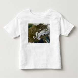 Snow, fog, and low clouds in western Europe Toddler T-shirt