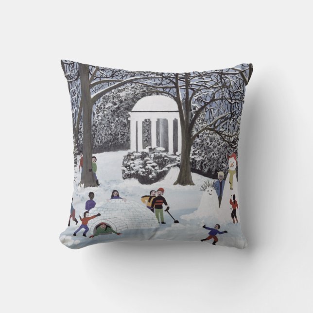 Snow Follies Throw Pillow (Front)