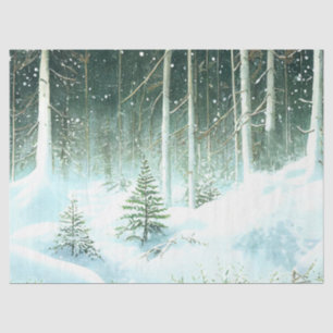 Snow Forest Winter Christmas Landscape Decoupage Tissue Paper