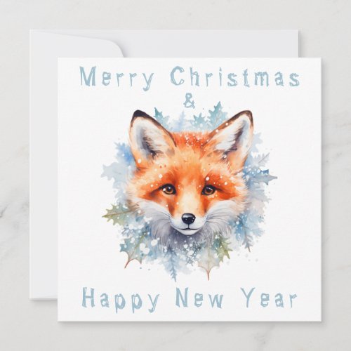 Snow fox and Christmas Invitation