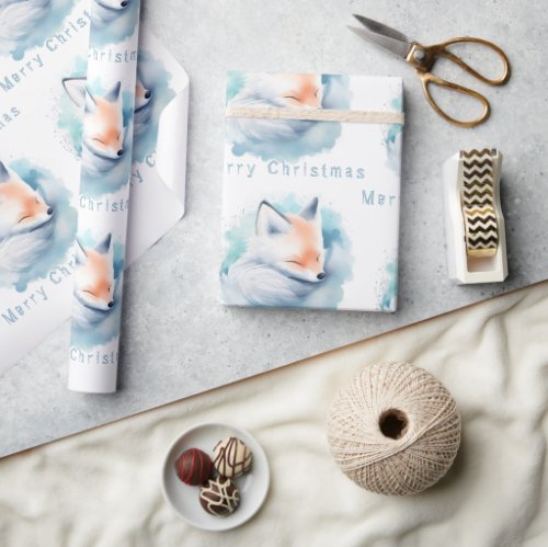 Snow fox wrapping paper