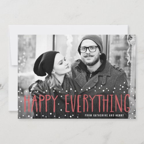 Snow Frame Happy Everything Holiday Photo Card
