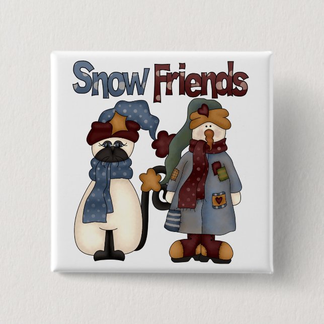 Snow Friends Tshirts and Gifts Button (Front)