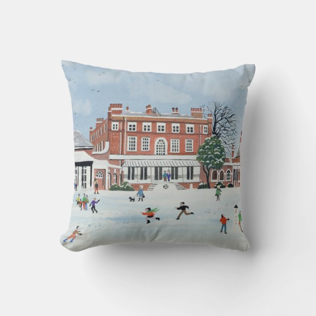 Snow Fun 1991 Throw Pillow (Front)