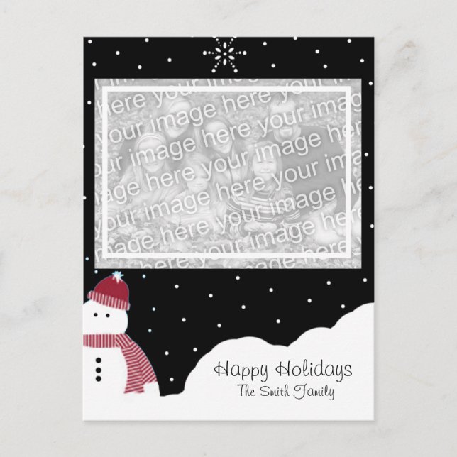 Snow Fun Holiday Postcard (Front)