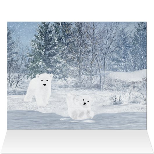 Snow Fun - Polar Bear Cubs (Inside Horizontal (Top))