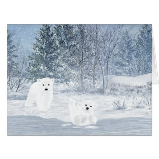 Snow Fun - Polar Bear Cubs Cards